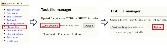 Obr. 1: Postup při nahrávání obrázků