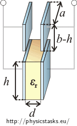 Capacitor separated into two parallel capacitors